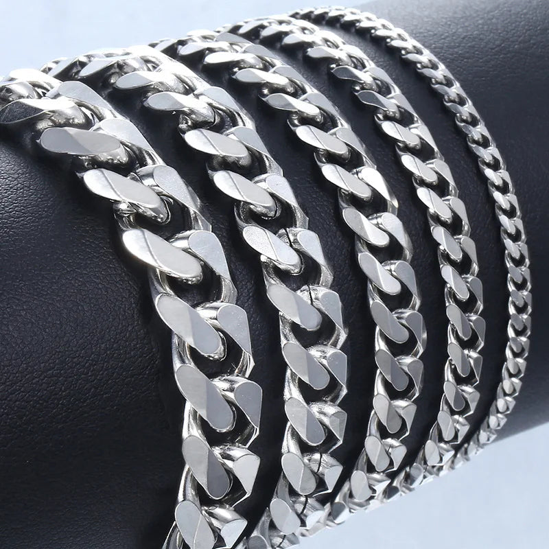 Trendy Cuban Chain Bracelet – Stainless Steel, 3–9mm Unisex Gift Venice Collections