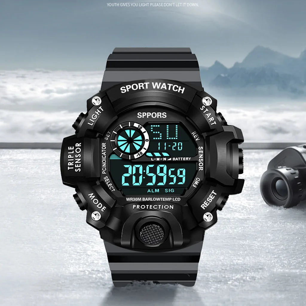 Men's Watch Sports Electronic Wristwatch Large dial Multifunctional Waterproof Venice Collections