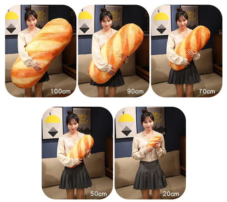 French Bread Plush Pillow – Soft Food Plushie for Decor, Gifts & Cozy Sleeping Companion Venice Collections