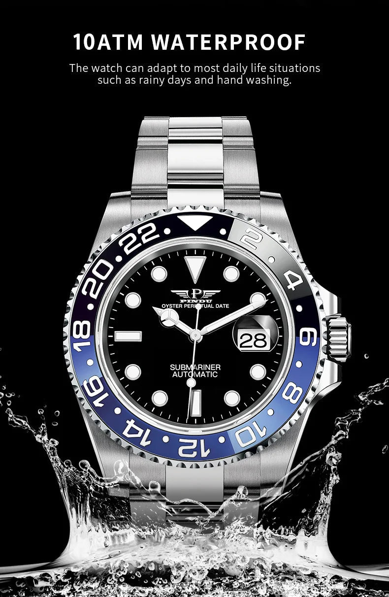 Reloj Hombre PINDU DESIGN Water Ghost Yacht Men Mechanical Wristwatch 40MM Luxury Ceramic Automatic Watch For Men Relogios Venice Collections