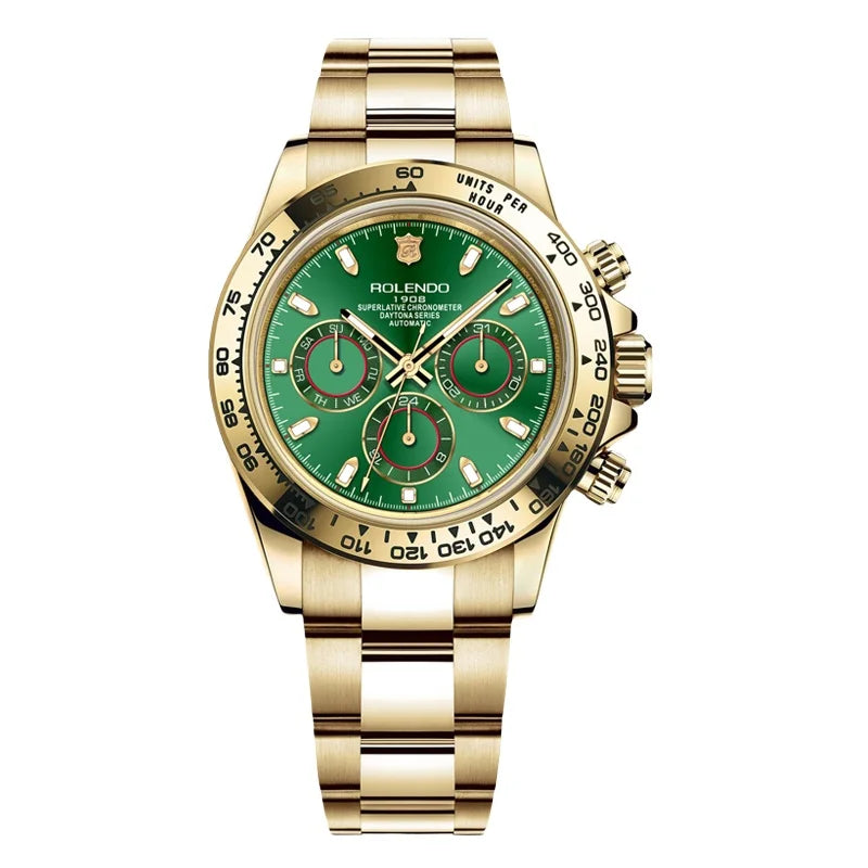 ROLENDO Luxury Men Automatic Diver Watch 40.5mm Mineral Crystal Luminous Date 300M Waterproof High-end Men's Wristwatch Gift Venice Collections