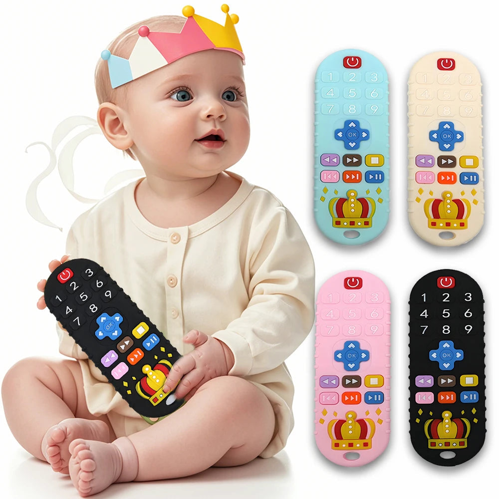 Baby Silicone Teether Set – Remote Control Style Anti-Chew Gloves & Pacifier Toy Venice Collections