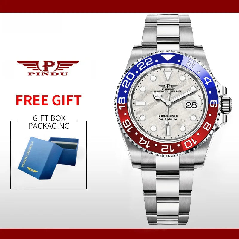 Reloj Hombre PINDU DESIGN Water Ghost Yacht Men Mechanical Wristwatch 40MM Luxury Ceramic Automatic Watch For Men Relogios Venice Collections