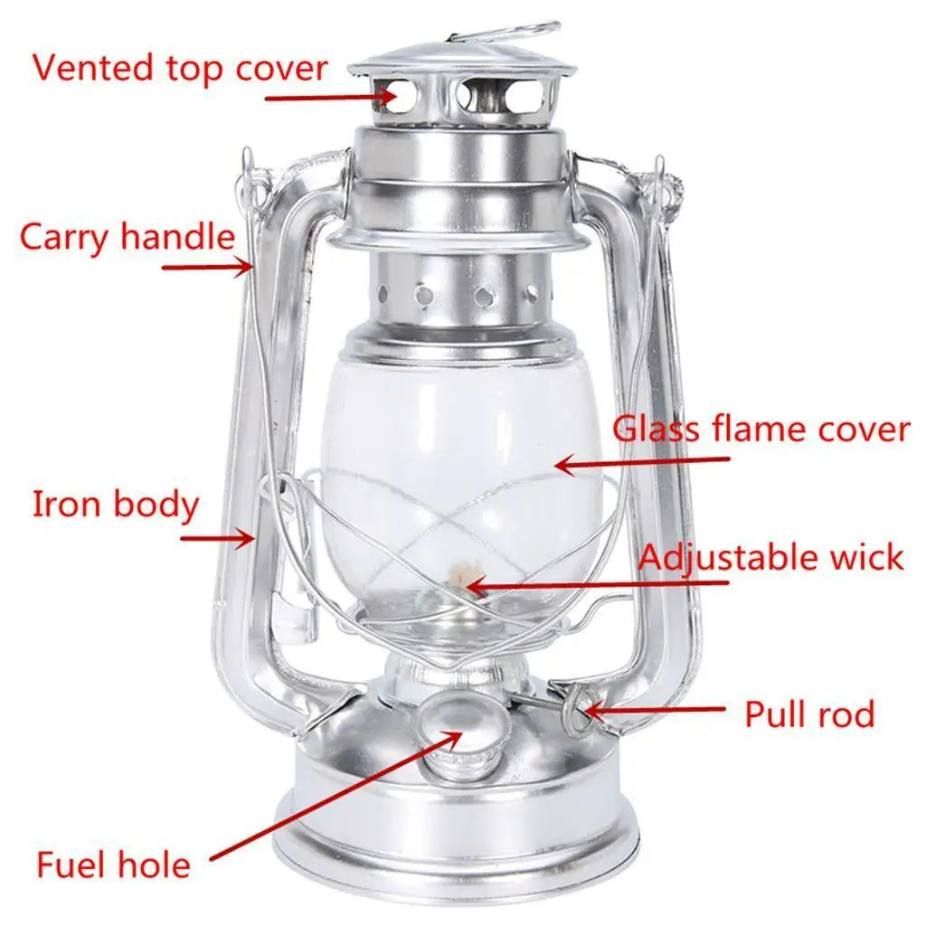 Retro Metal Hurricane Lantern – Handheld Outdoor Venice Collections