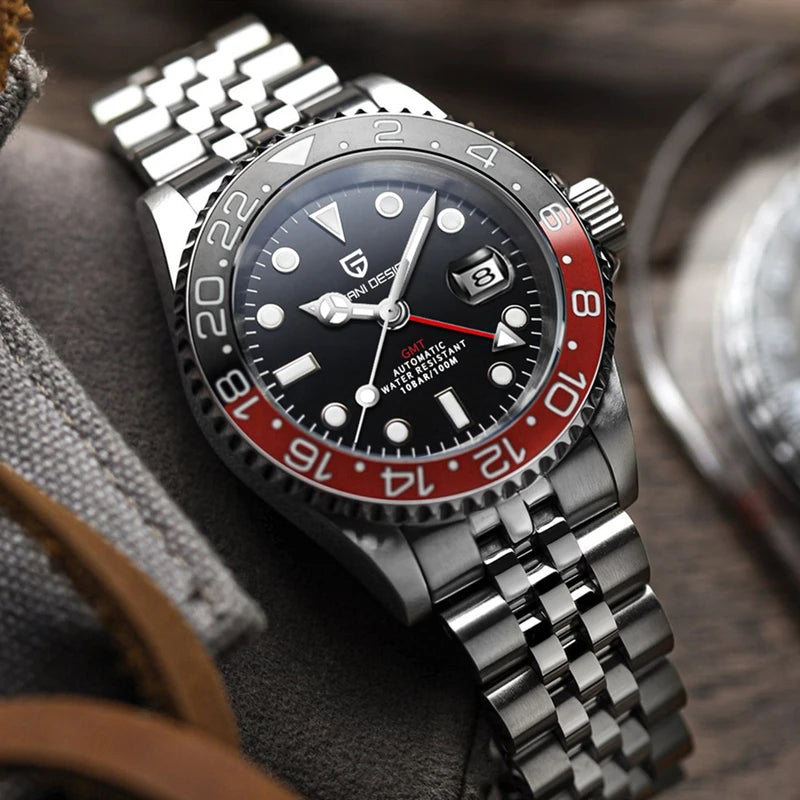 PAGANI DESIGN V3 Version GMT Watches Men's Luxury Sapphire Automatic Mechanical Watch 40MM Stainless Steel Waterproof Watch Venice Collections