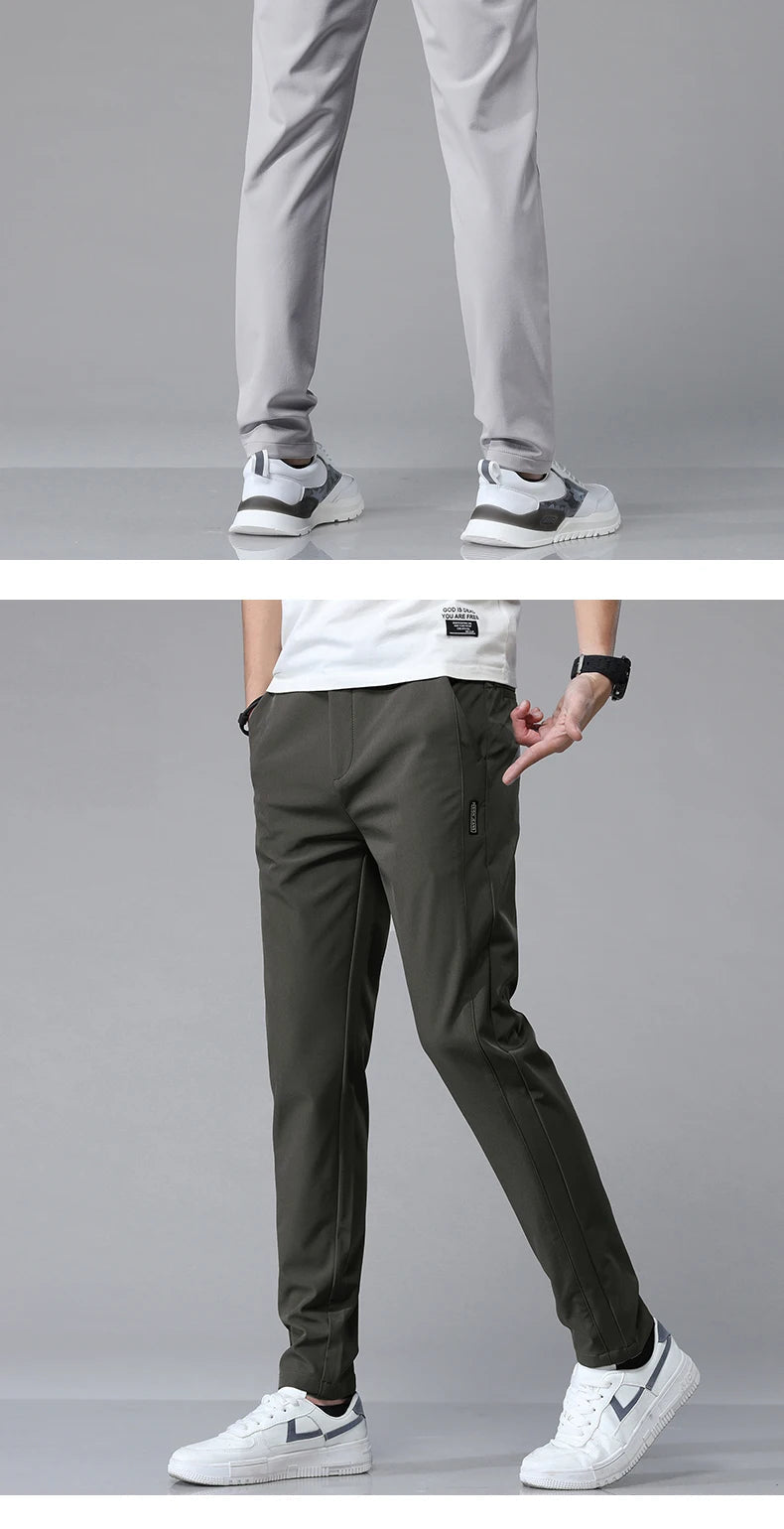 Stretch Slim Straight Casual Pants High Quality Venice Collections
