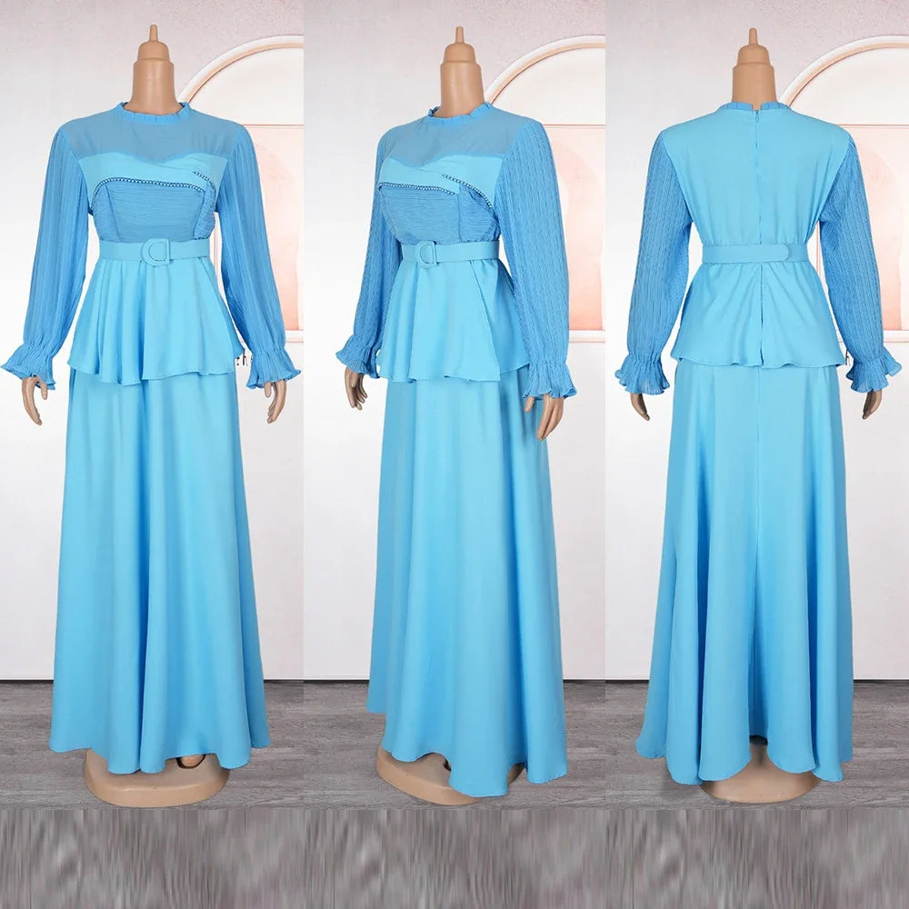 Fashion African Party Dresses for Women New Fashion Ankara Dashiki Chiffon Wedding Gown Elegant Outfits Muslim Dress Abaya Robe Venice Collections