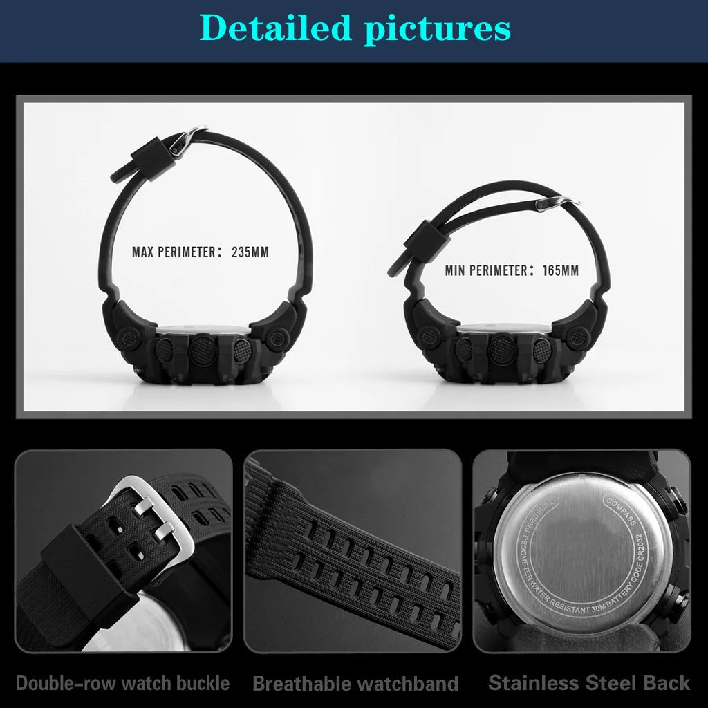 Men's Watch Sports Electronic Wristwatch Large dial Multifunctional Waterproof Venice Collections