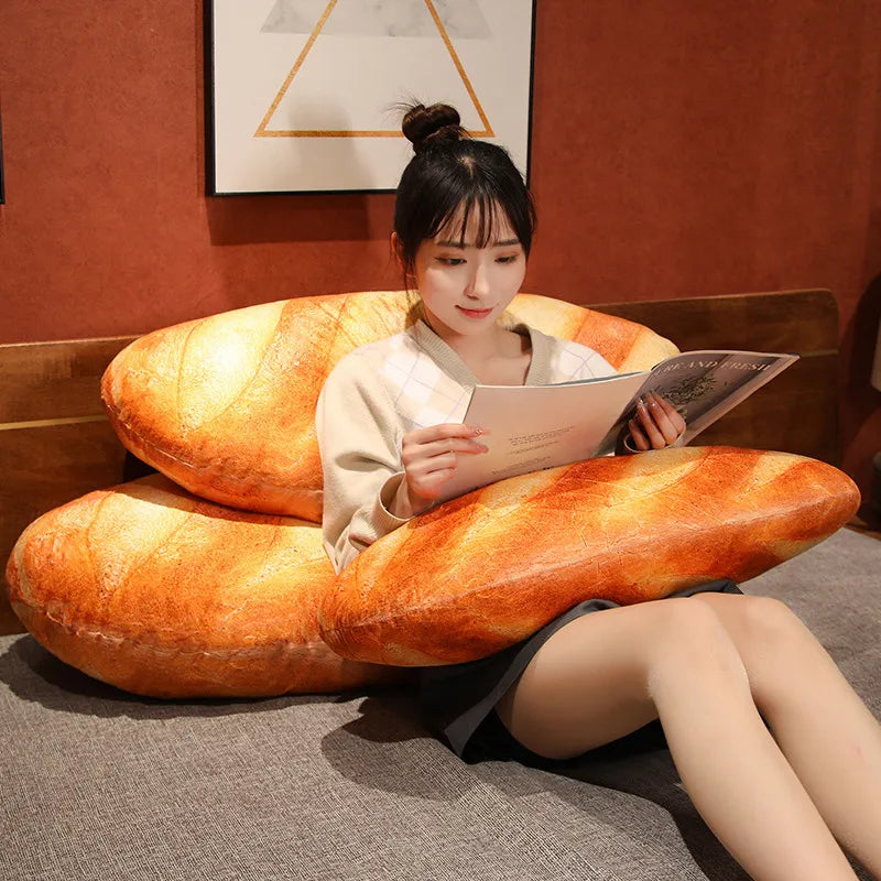 French Bread Plush Pillow – Soft Food Plushie for Decor, Gifts & Cozy Sleeping Companion Venice Collections
