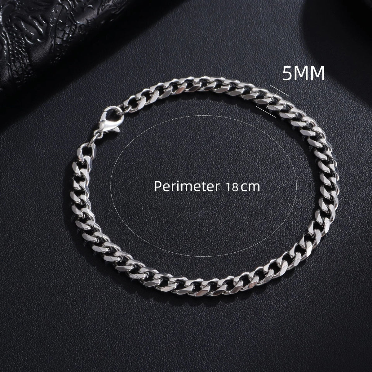 Trendy Cuban Chain Bracelet – Stainless Steel, 3–9mm Unisex Gift Venice Collections