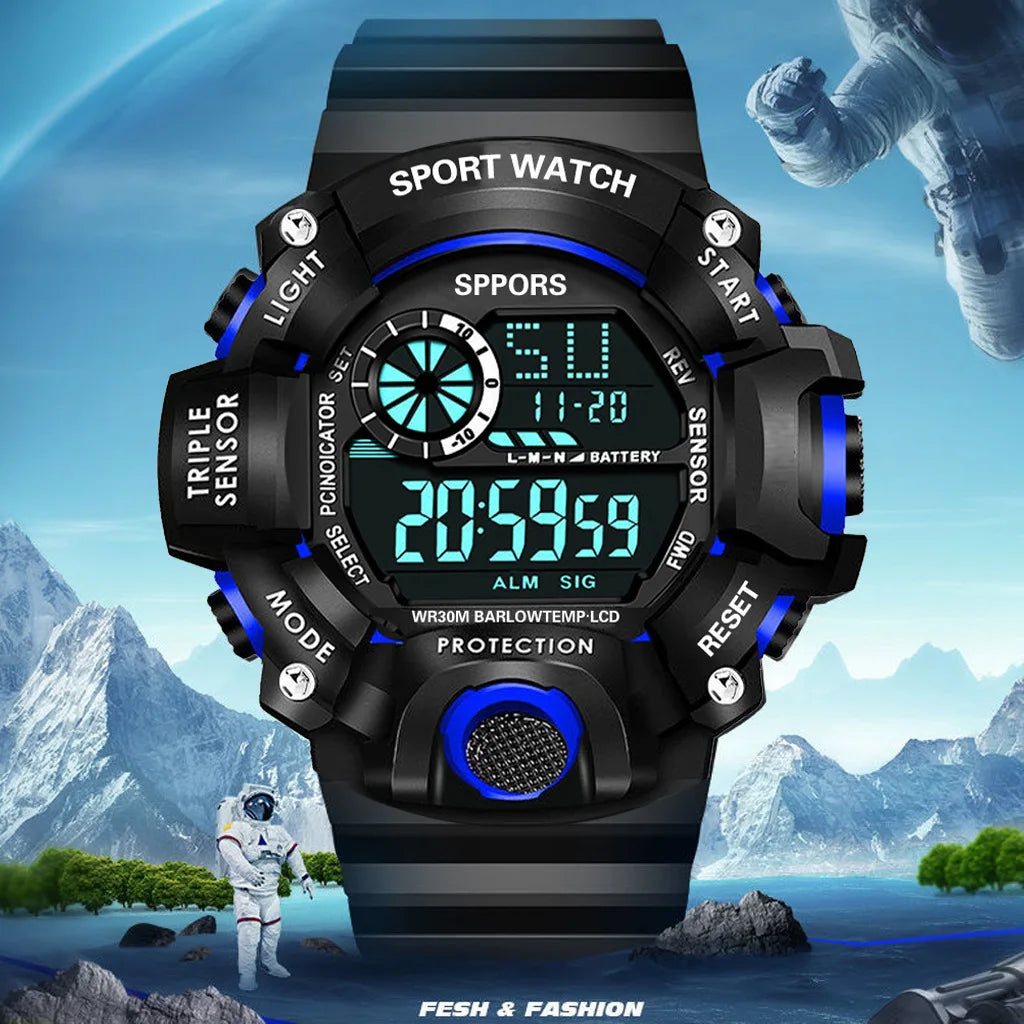 Men's Watch Sports Electronic Wristwatch Large dial Multifunctional Waterproof Venice Collections