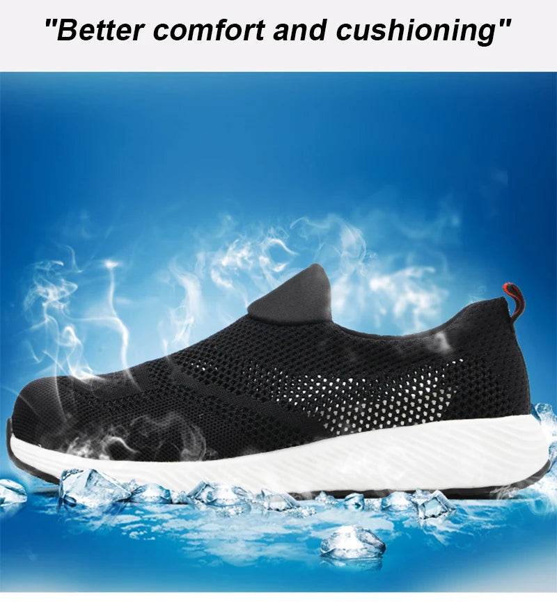 Summer Mesh Light Work Sneakers Steel Toe Protective Work Safety Shoes Men Women Breathable Construction Shoes Work Boots Men Venice Collections