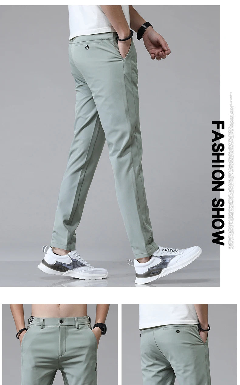 Stretch Slim Straight Casual Pants High Quality Venice Collections