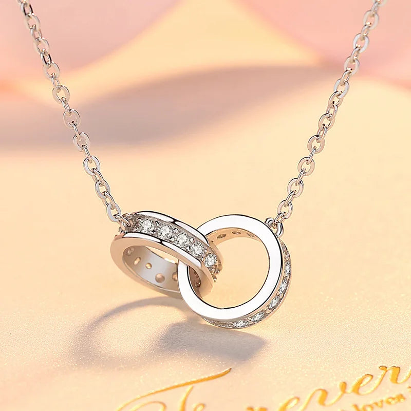 New 925 Sterling Silver Necklace Moissanite Pendant for Women Noble Wedding Jewelry Fine Fashion Party Gift High Quality Venice Collections