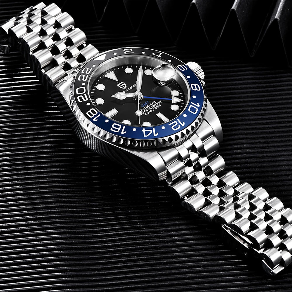 PAGANI DESIGN V3 Version GMT Watches Men's Luxury Sapphire Automatic Mechanical Watch 40MM Stainless Steel Waterproof Watch Venice Collections