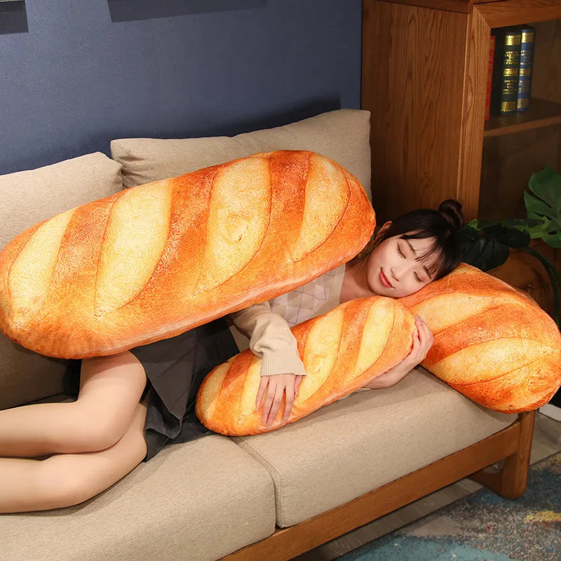 French Bread Plush Pillow – Soft Food Plushie for Decor, Gifts & Cozy Sleeping Companion Venice Collections