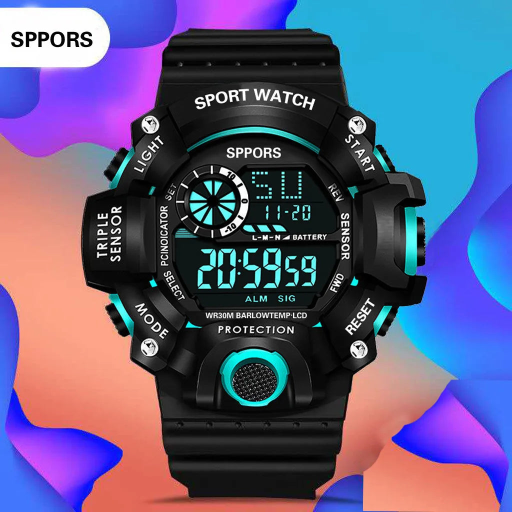 Men's Watch Sports Electronic Wristwatch Large dial Multifunctional Waterproof Venice Collections