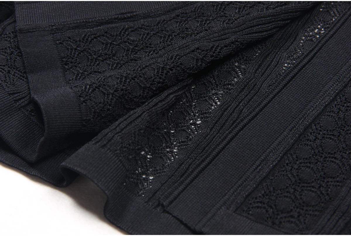 Spring And Summer New Fashion Thin Cut Hollow Lace Silver S Button Slim Fit Round Neck Sleeveless Temperament Women's Dress Venice Collections