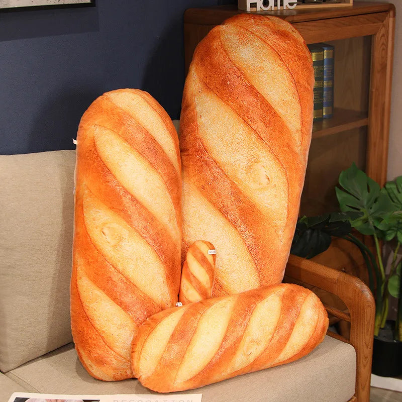 French Bread Plush Pillow – Soft Food Plushie for Decor, Gifts & Cozy Sleeping Companion Venice Collections