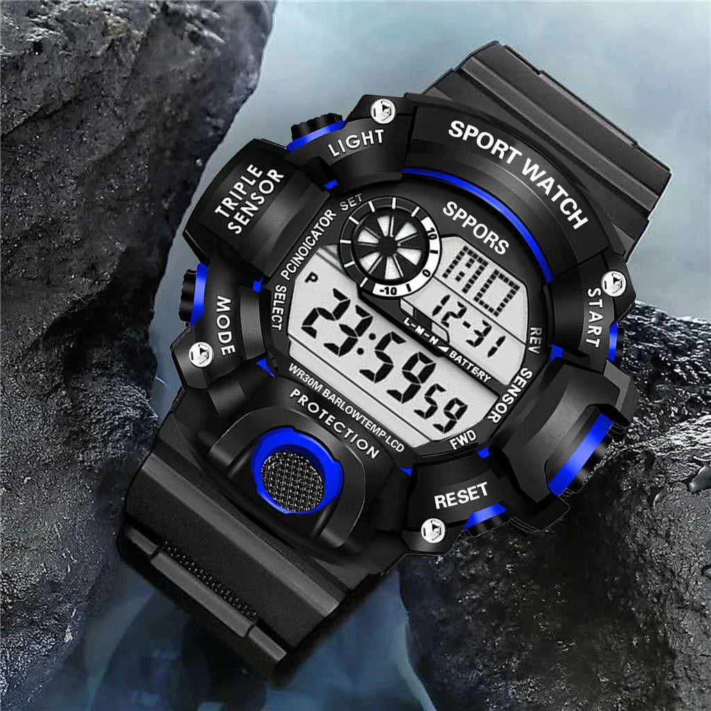 Men's Watch Sports Electronic Wristwatch Large dial Multifunctional Waterproof Venice Collections