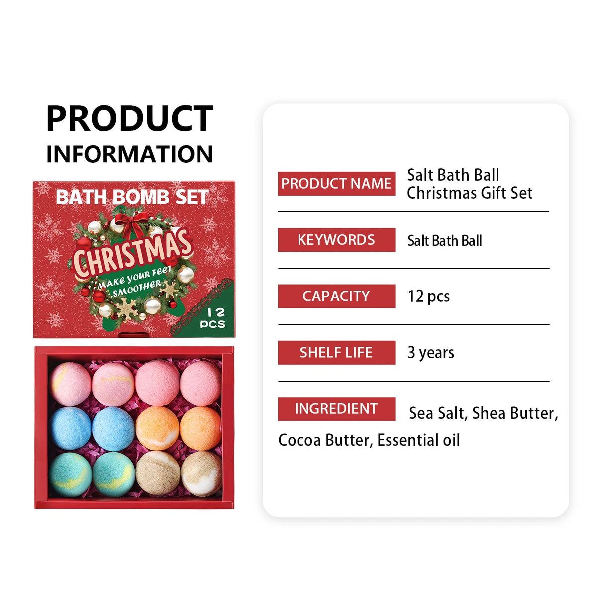 Bath Bomb Set - Sea Salt Bath Softening, Venice Collections