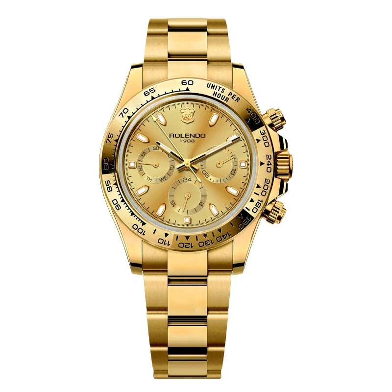 ROLENDO Luxury Men Automatic Diver Watch 40.5mm Mineral Crystal Luminous Date 300M Waterproof High-end Men's Wristwatch Gift Venice Collections