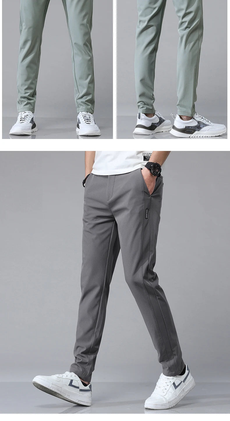 Stretch Slim Straight Casual Pants High Quality Venice Collections