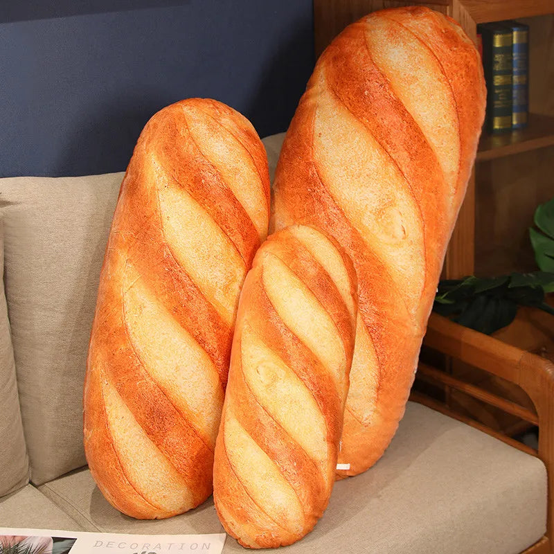 French Bread Plush Pillow – Soft Food Plushie for Decor, Gifts & Cozy Sleeping Companion Venice Collections