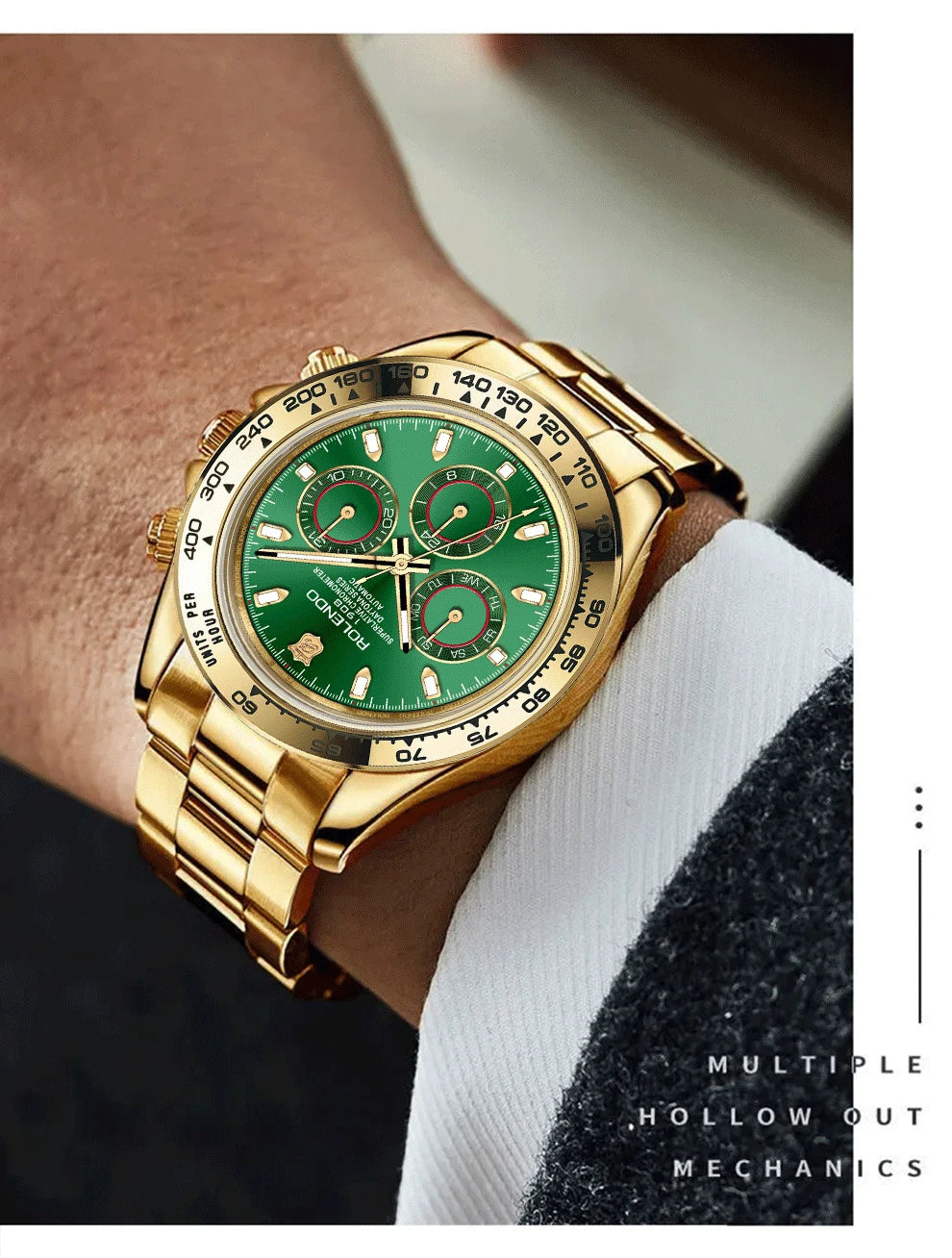 ROLENDO Luxury Men Automatic Diver Watch 40.5mm Mineral Crystal Luminous Date 300M Waterproof High-end Men's Wristwatch Gift Venice Collections