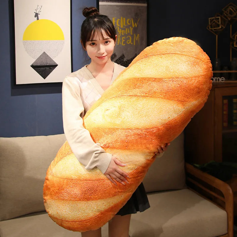 French Bread Plush Pillow – Soft Food Plushie for Decor, Gifts & Cozy Sleeping Companion Venice Collections