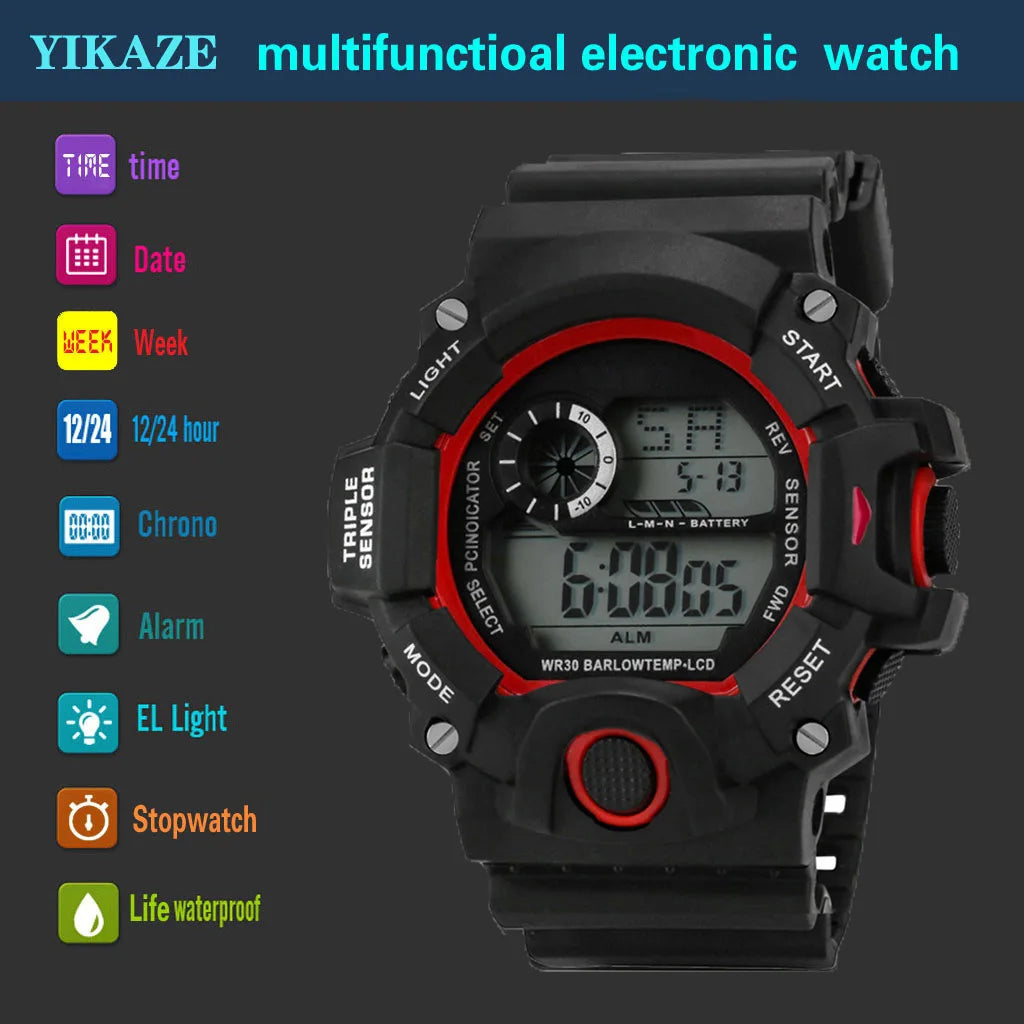 Men's Watch Sports Electronic Wristwatch Large dial Multifunctional Waterproof Venice Collections