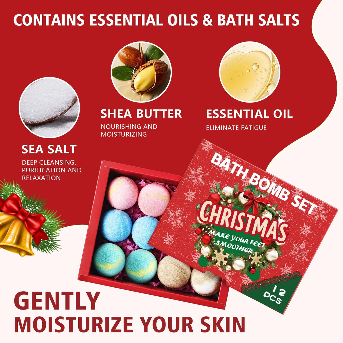 Bath Bomb Set - Sea Salt Bath Softening, Venice Collections