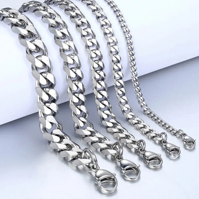 Trendy Cuban Chain Bracelet – Stainless Steel, 3–9mm Unisex Gift Venice Collections